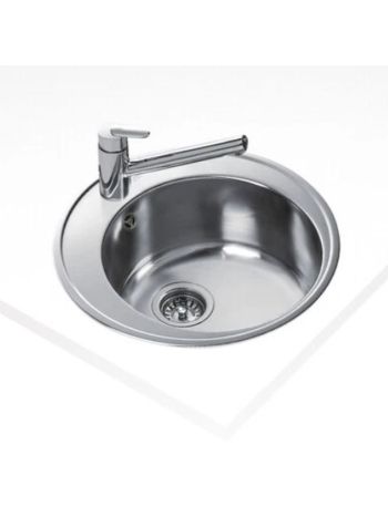 TEKA FREG. CENTROVAL INOX 510 REDONDO prof.180 *